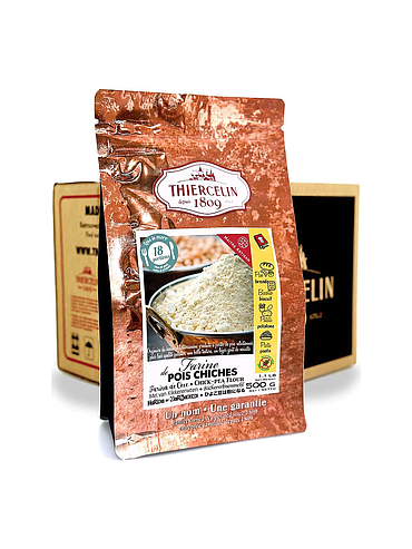 Kikkererwtenmeel, meel, hersluitbare vershoudzak, doos van 10 x 500 g