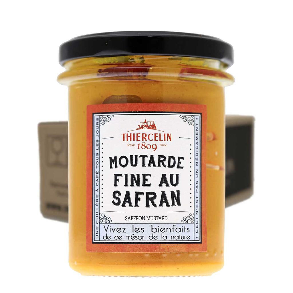 Senape allo zafferano, fine, aromatizzata naturalmente, barattolo di vetro, cartone da 6 x 200 g