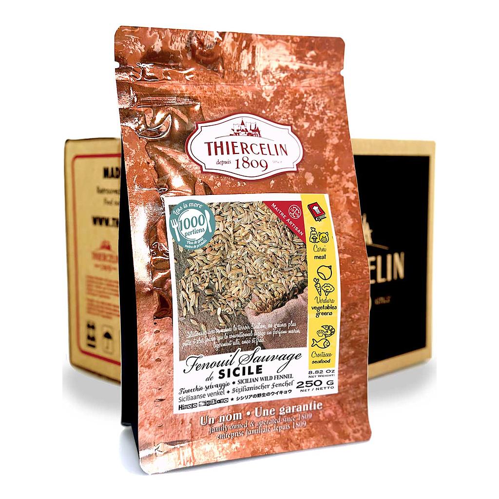 Finocchio selvatico siciliano, frutti secchi (mericarpi), sacchetto di freschezza, confezione da 12 x 250 g