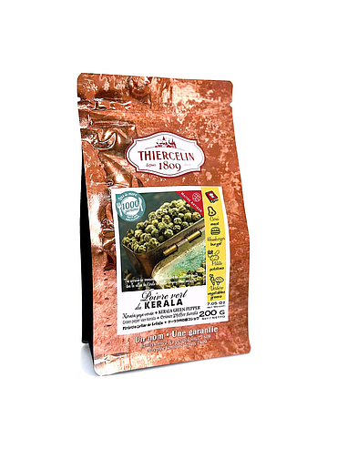 PIMIENTA VERDE KERALA, granos, de frescura con cierre sobre de 200 g