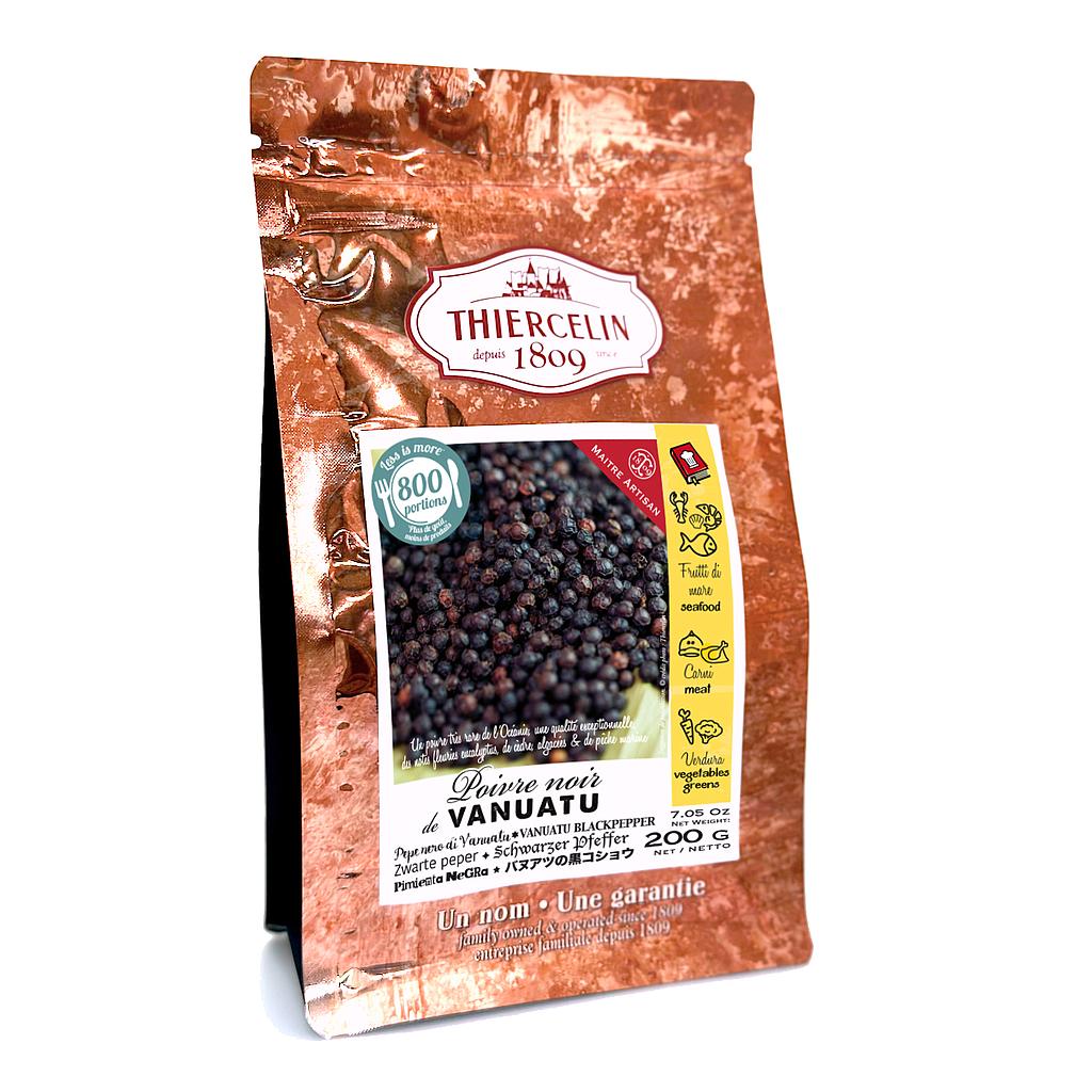 VANUATU ZWARTE PEPER, korrels, hersluitbare vershoudzak 200 g