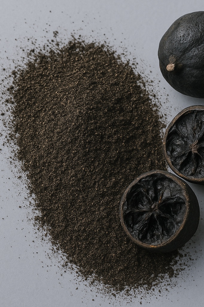 CITRON NOIR POUDRE, citrons noirs fermentés réduits en poudre, sac vrac kg