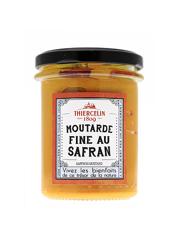 MOUTARDE AU SAFRAN, fine, aromatisée au naturel, bocal verre, 200 g