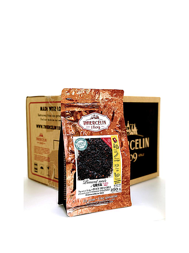 URFA SVART CHILI, flingor, återförslutningsbar färskhetspåse, förpackning med 12 x 250 g