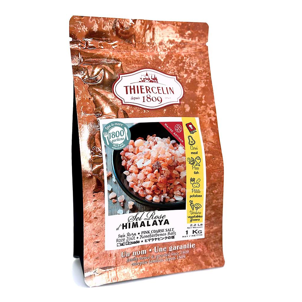 Sal rosa dos Himalaias, em grânulos, embalagem hermética para manter a frescura, 1 kg
