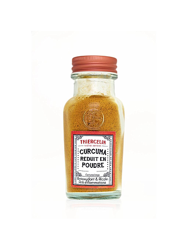 CURCUMA, rhizomes réduits en en poudre, écrin en verre recyclé 65 g