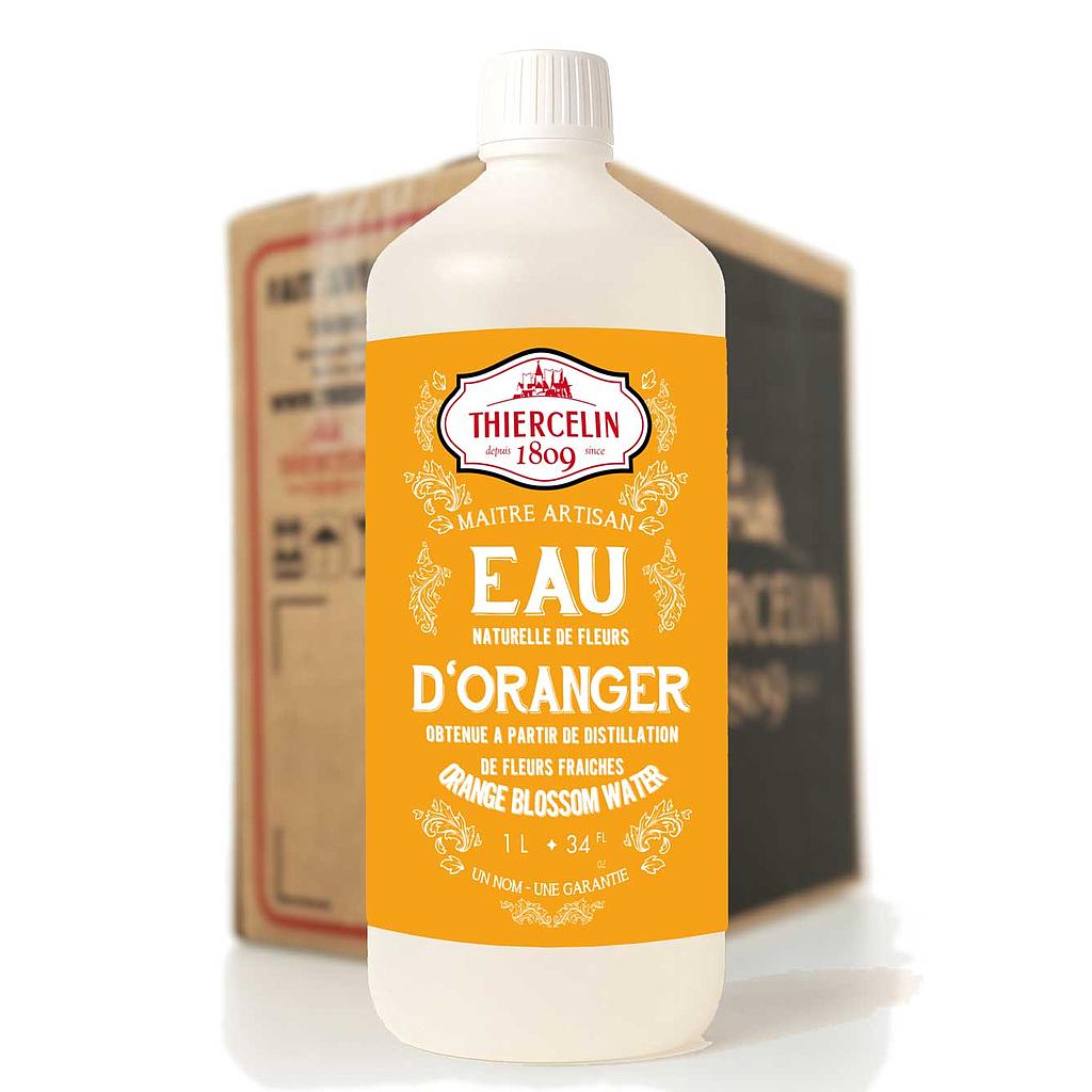 ORANGE BLOSSOM WATER, natural hydrosol, obtained from the distillation of fresh flowers, PE bottle, Carton of 6 x 1 L