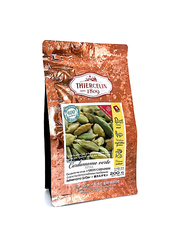 CARDAMOME VERTE, capsules entières, sachet fraîcheur refermable 200 g