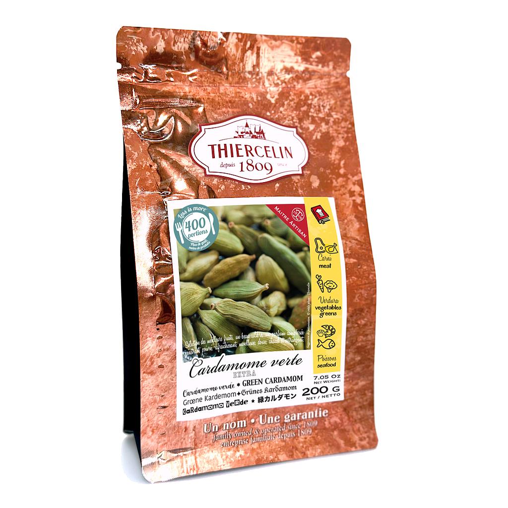 CARDAMOME VERTE, capsules entières, sachet fraîcheur refermable 200 g