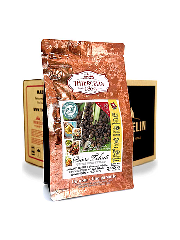 TCHULI® PEPER, gedroogd fruit (steenvrucht), hersluitbare vershoudzak, doos van 12 x 200 g
