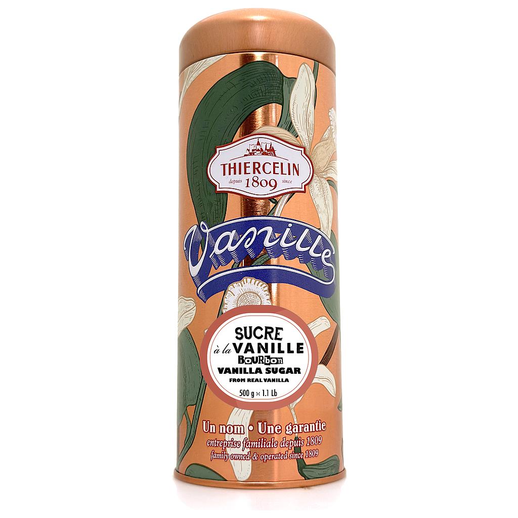 SUCRE A LA VANILLE BOURBON, de Madagascar, 6 %, aromatisation naturelle, boîte métal de 500 g