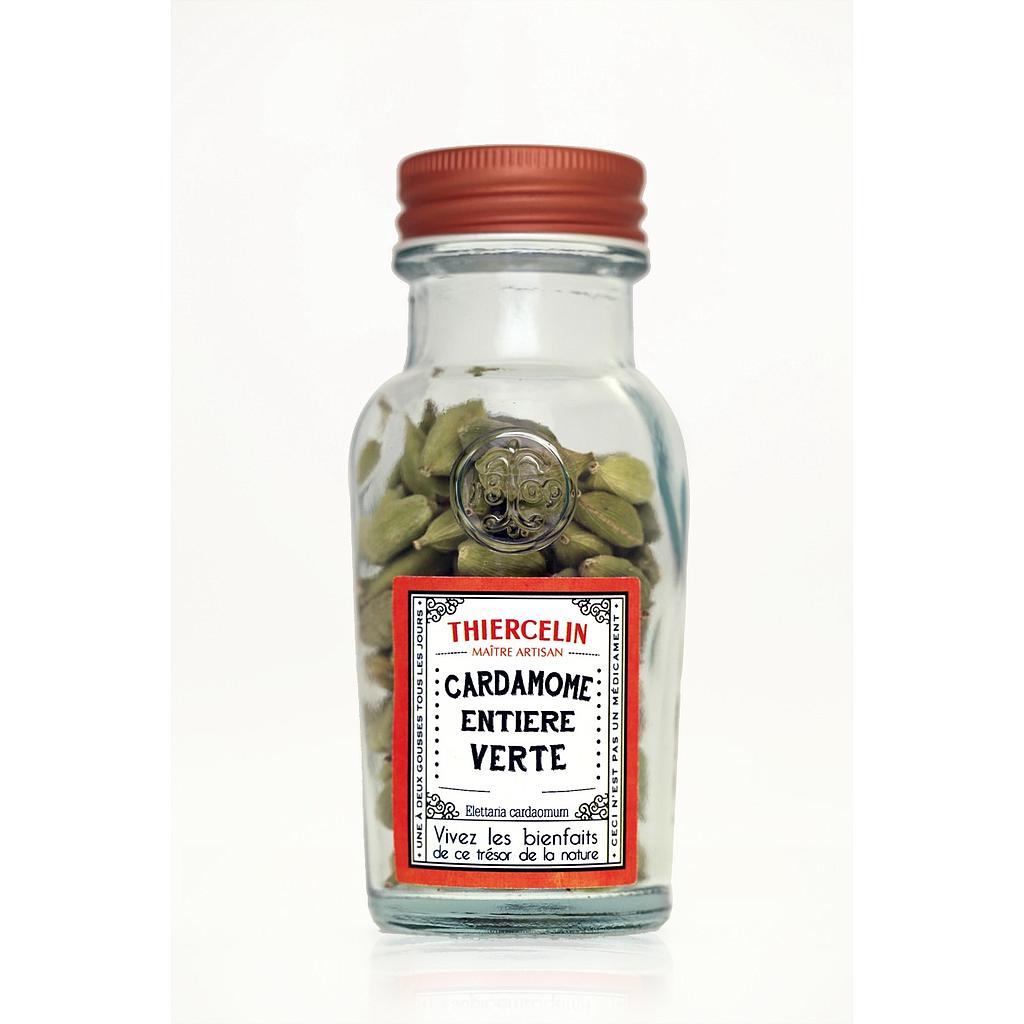 GROENE KARDEMOM, hele capsules, gerecyclede glazen doos 45 g