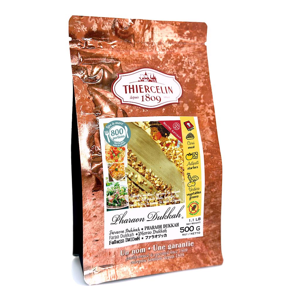 PHARAON DUKKAH®, gemalen kruidenmix, hersluitbare vershoudzak 500 g