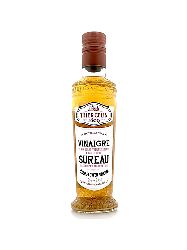 ELDERFLOWER VINEGAR, natural flavored white wine vinegar, bottle with integrated spout, 25 cl 