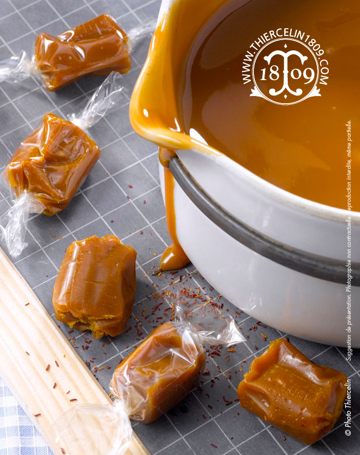 CARAMELO DE AÇAFRÃO, natural, fabricado com açafrão La Belle Safranière®, lata de metal de colecção “Dom Quixote”, 125 g
