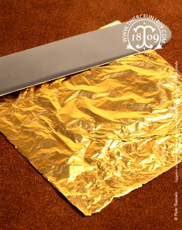 FEUILLES D'OR ALIMENTAIRE, 8x8 cm, carnet de 25 feuilles