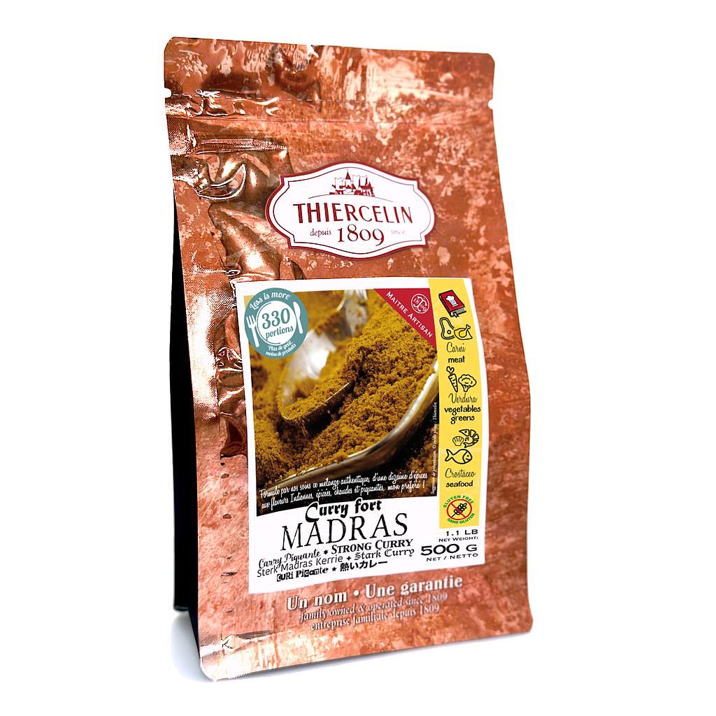 STERKE MADRAS CURRY, kruidenmix in poedervorm, hersluitbare vershoudzak 500g