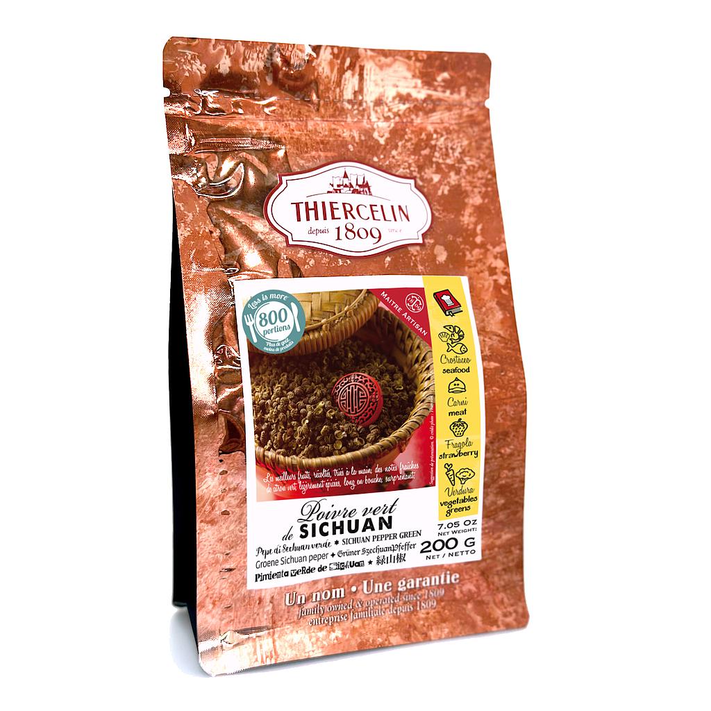GROENE SICHUAN PEPER, gedroogde vruchten (follikels), hersluitbare vershoudzak 200 g