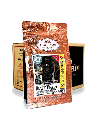CURRY BLACK PEARL®, mélange d'épices en poudre, sachet fraîcheur refermable, Carton de 12 x 200 g
