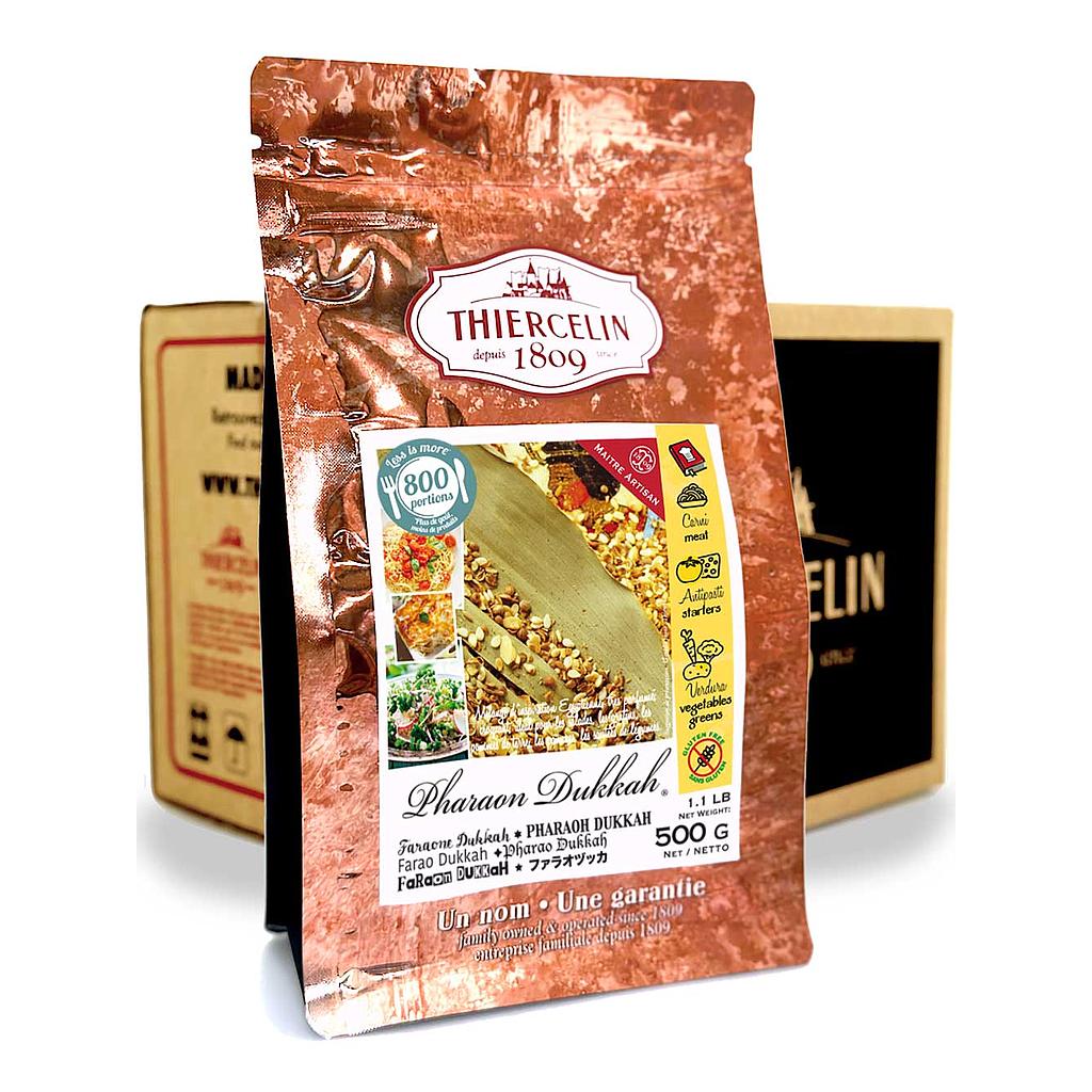 PHARAON DUKKAH®, mélange d'épices concassées, sachet fraîcheur refermable, Carton de 12 x 500 g