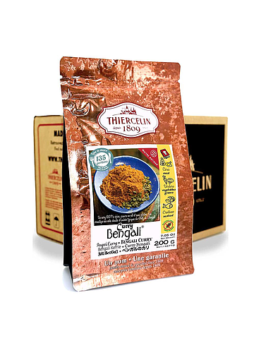 CURRY BENGALI®, miscela di spezie in polvere, busta richiudibile per preservarne la freschezza, confezione da 12 x 200 g