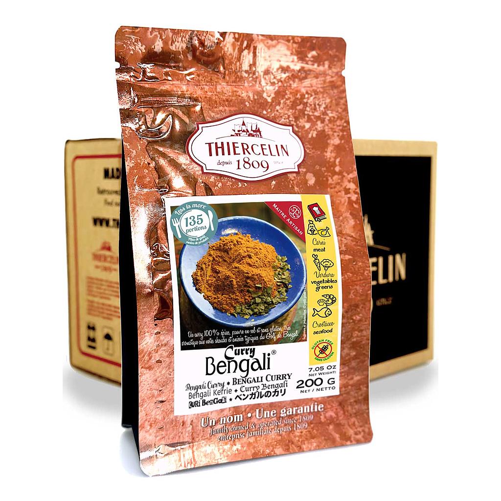 CURRY BENGALI®, Gewürzmischung in Pulverform, wiederverschließbarer Frischebeutel, Karton mit 12 x 200 g
