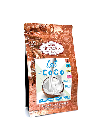 COCONUT MILK POWDER, atomized powder for coconut milk, reclosable zip bag 500 g 