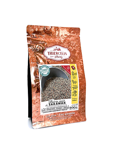 SARAWAK BLACK PEPPER, mignonette, resealable zip bag 500 g 