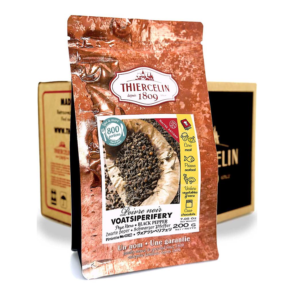 POIVRE VOATSIPERIFERY, fruits séchés (drupes), sachet fraîcheur refermable, Carton de 12 x 200 g