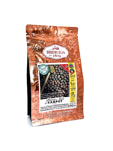 KAMPOT BLACK PEPPERCORN I.G.P, dried fruits, resealable zip bag 200 g
