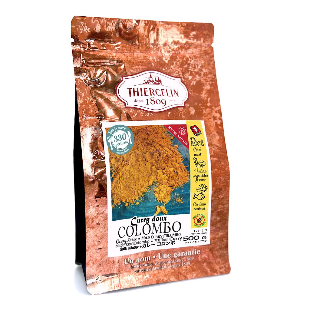 MILD CURRY COLOMBO, kryddblandningspulver, fräschör, återförslutningsbar zip-påse 500 g