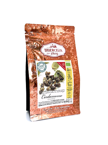 CARDAMOME BIO, graines, issu de l'agriculture biologique, sachet fraîcheur refermable 250 g