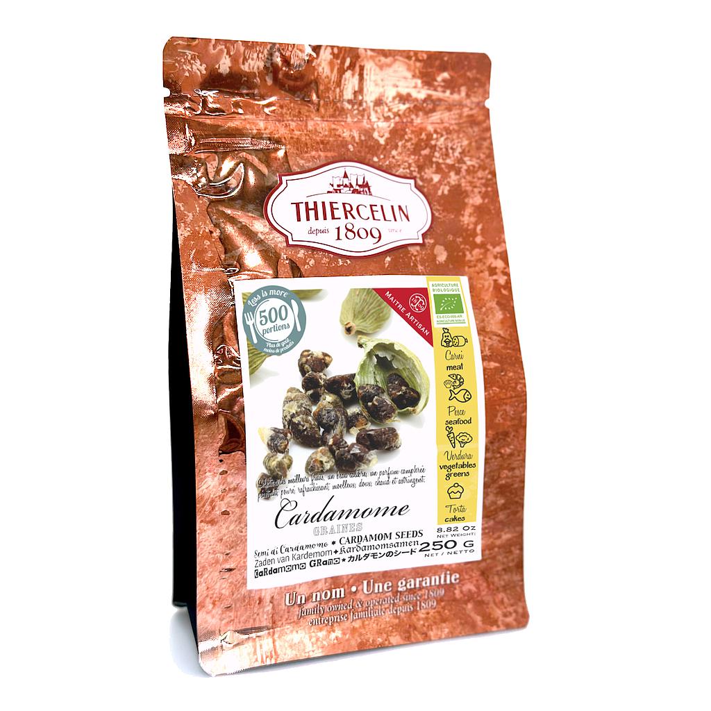 CARDAMOME BIO, graines, issu de l'agriculture biologique, sachet fraîcheur refermable 250 g
