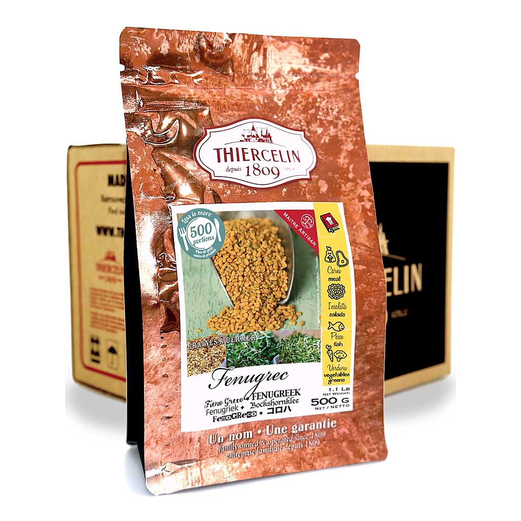 Semillas de fenogreco, bolsa hermética, caja de 12 x 500 g