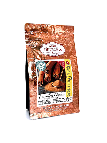 CEYLAN CINNAMON, powdered barks, resealable zip bag 500 g 