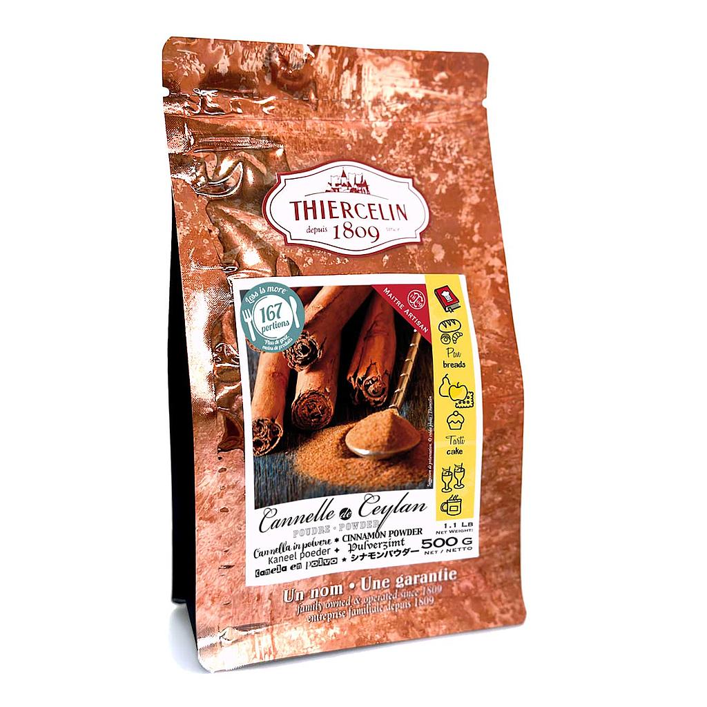 Canela de Ceilán, en polvo, bolsa resellable para conservar la frescura, 500 g.