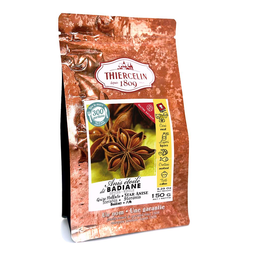 BADIANE DIT ANIS ETOILE, fruits entiers, sachet fraîcheur refermable 150 g