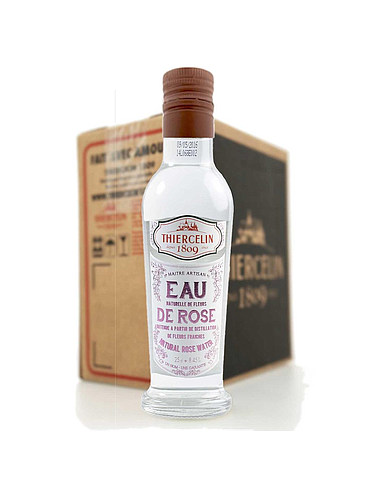 ROSE WATER, natural hydrolate, bottle with integrated spout, Carton of 6 x 25 cl
