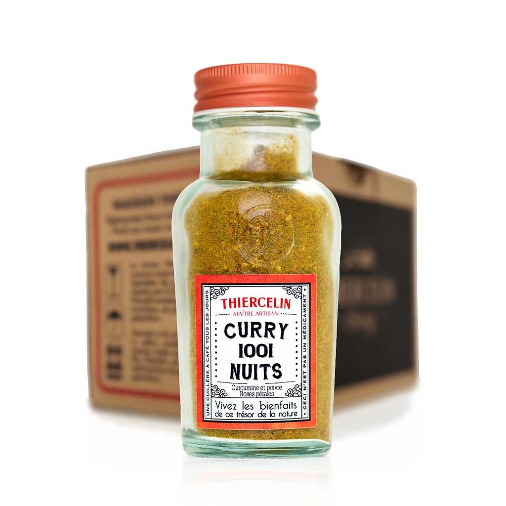 CURRY 1001 NUITS®, mélange en poudre, écrin en verre recyclé, Carton de 6 x 45 g