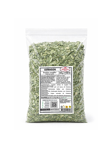 Dragoncello, foglie essiccate, sacchetto di plastica da 250 g