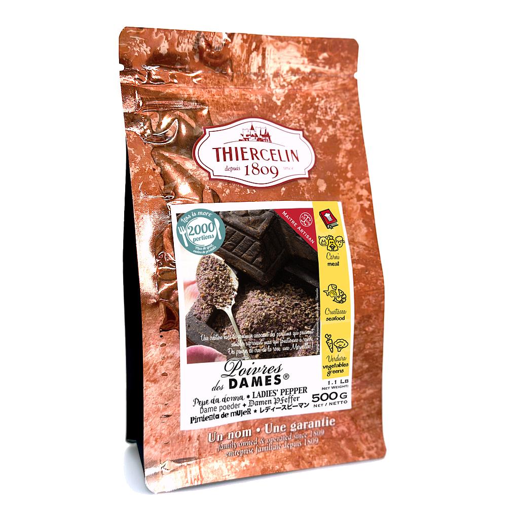 POIVRES DES DAMES® (damespepers), gemalen pepermix, hersluitbare vershoudzak 500 g