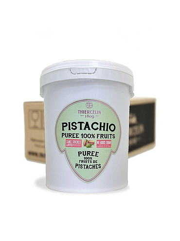 Grünes Pistazienpüree, 100 % Pistazienpüree, Kunststoffglas, Karton mit 6 x 1 kg