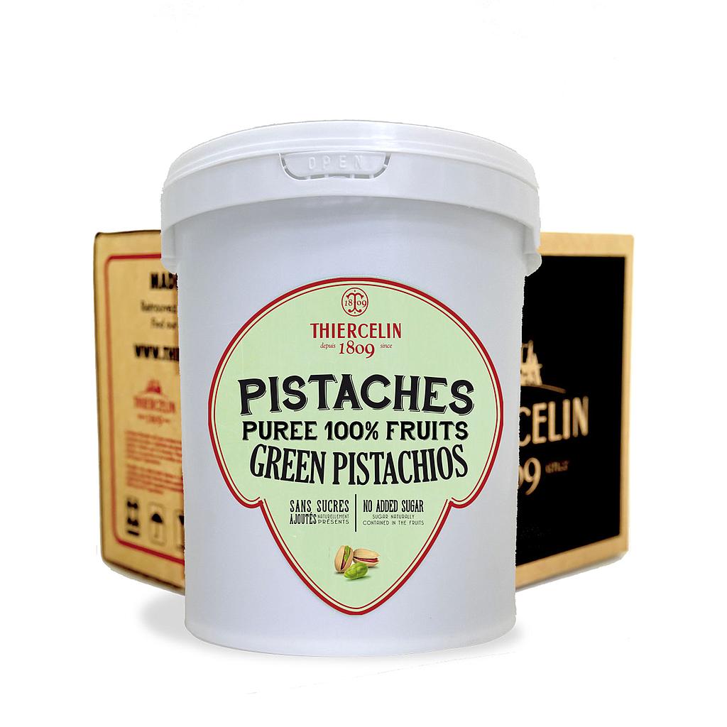 PUREE DE PISTACHES VERTES, purée 100% fruits de pistaches, pot plastique, Carton de 6 x 1 kg
