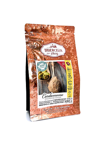 CARDAMOM, powdered seeds, resealable zip bag 250 g 
