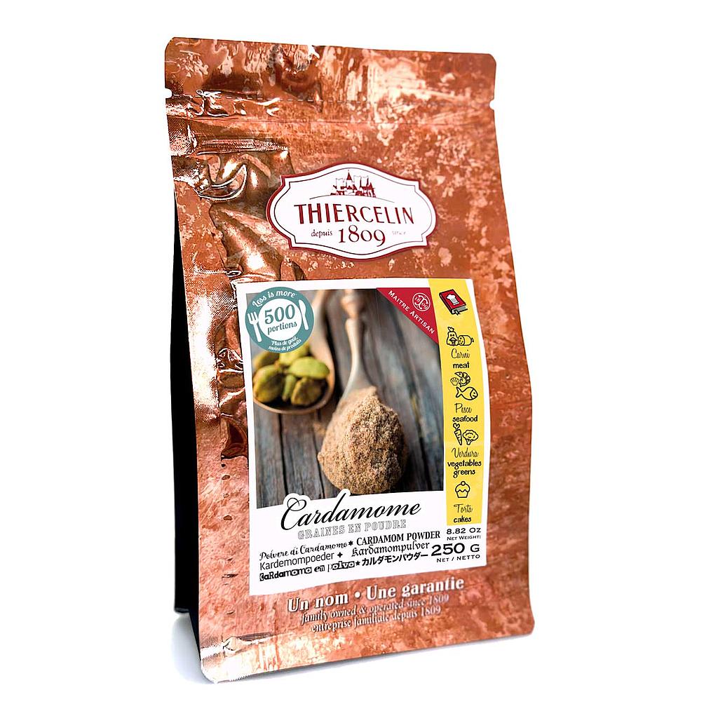 CARDAMOM, powdered seeds, resealable zip bag 250 g 