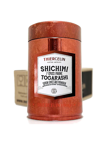 SHICHIMI TOGARASHI, miscela di 7 spezie in polvere, barattolo di metallo, confezione da 12 x 150 g