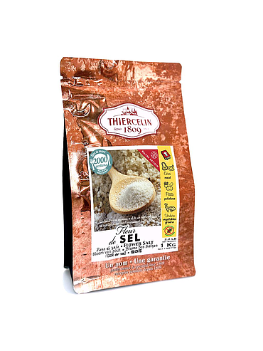 FIORE DI SALE, cristalli raccolti a mano, sacchetto salvafreschezza richiudibile, 1 kg