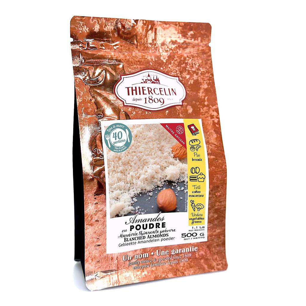 ALMONDS POWDER, blanched almonds reduced to powder, reclosable zip bag 500 g 