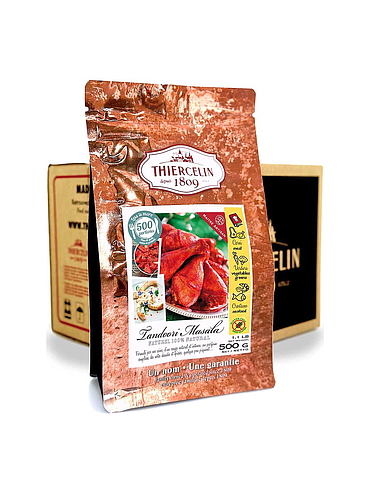 TANDOORI MASALA, kruidenmengsel in poedervorm, hersluitbare zak voor optimale versheid, doos met 12 x 500 g