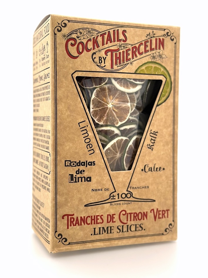 CITRON VERT, tranches séchées pour boissons et décors sucrés, boîte carton 200 g